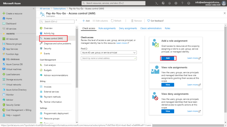 assign permissions to azure subscription